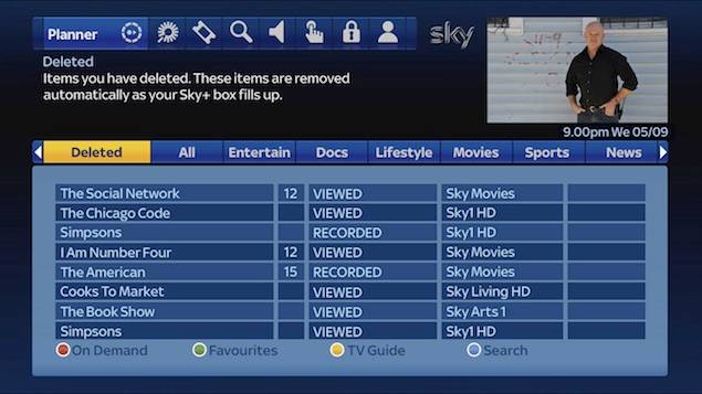 Sky+ updated with undelete function and Catch Up TV