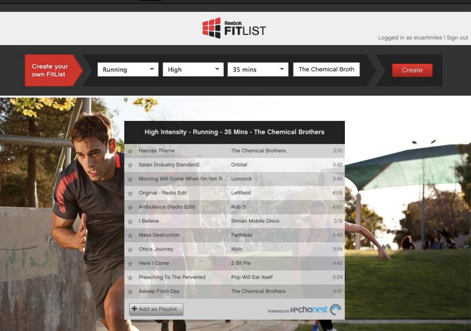 Reebok FitList Spotify app: Create the ultimate running playlist in ...