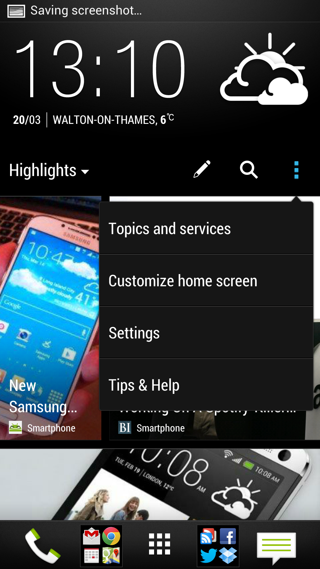 HTC One X Blink Feed