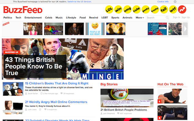 Online publisher BuzzFeed launches UK-centric homepage