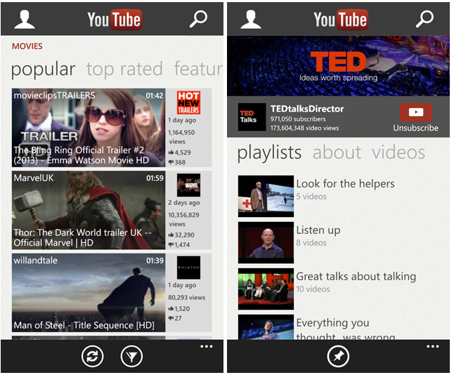 microsoft releases redesigned youtube app for windows phone 8 image 2