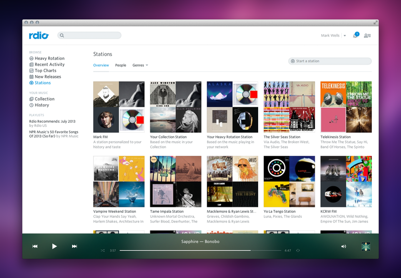 Rdio launches personalised radio stations that remind us of Pandora