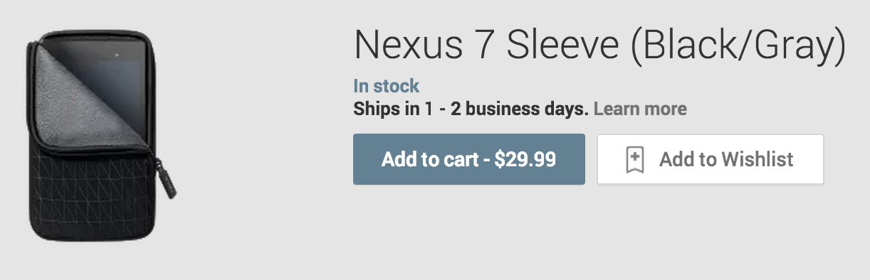 nexus 7 sleeve lands on google play for 29 but costs 18 to ship image 3