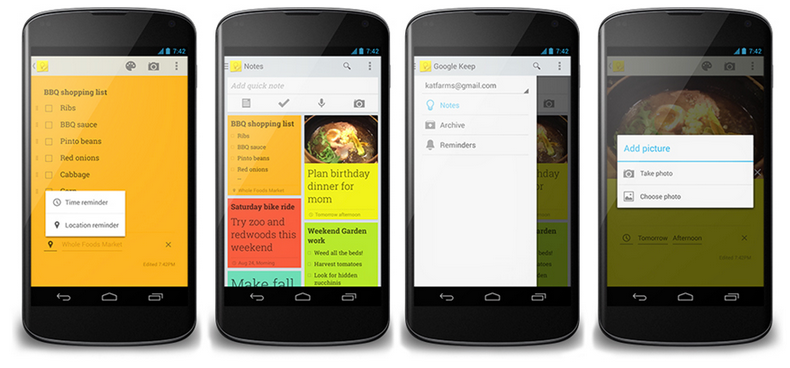 google keep note taking app adds reminders navigation drawer and more image 2