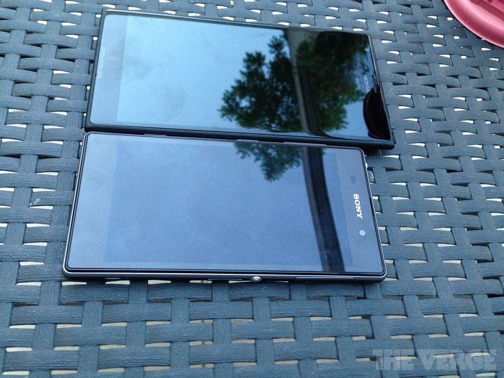 nokia s 6 inch lumia 1520 shown towering over a sony xperia image 2