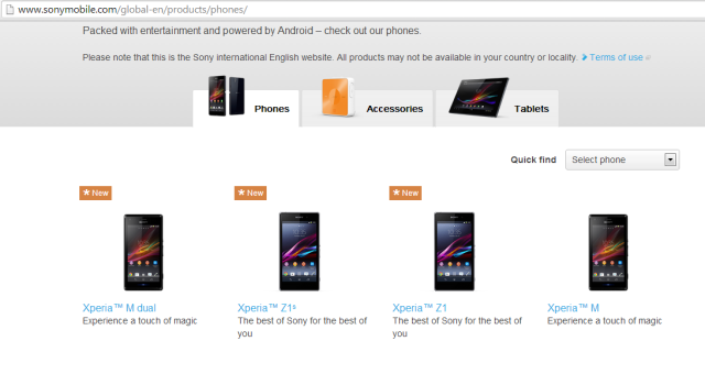 sony xperia z1s the mini z1 for global release spotted on sony s website image 2