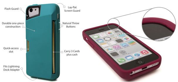 slite card case for iphone 5c keeps your phone and credit cards safe image 2