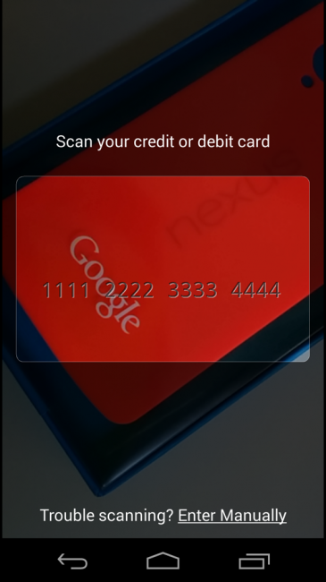 say cheese add credit and debit cards to google wallet for android by snapping a pic image 2