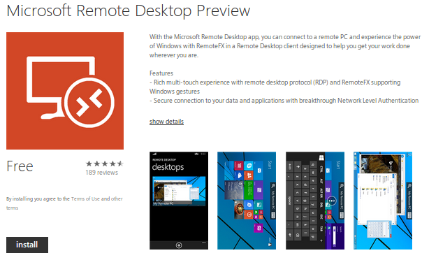 microsoft remote desktop preview app releases letting you control a pc from windows phone 8 1 device image 2