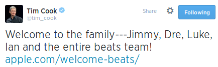Apple's Beats acquisition in the can, Tim Cook welcomes Dr Dre and the gang