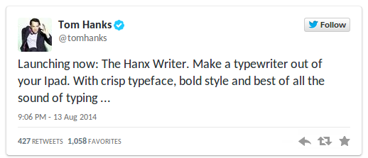 typewriter collector and actor tom hanks releases typewriter app for ipad update image 3