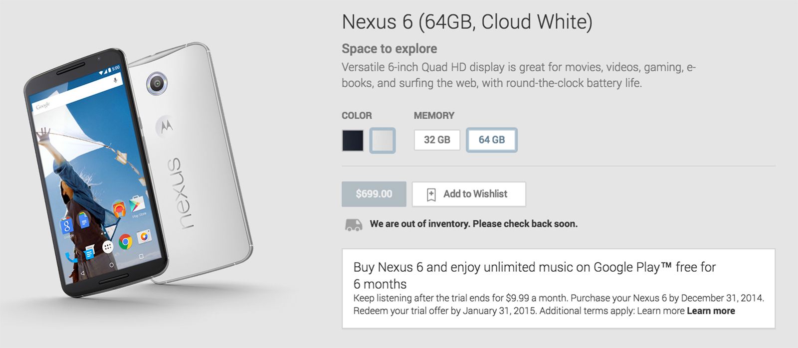 you can now pre order google nexus 6 or not sells out within minutes image 2