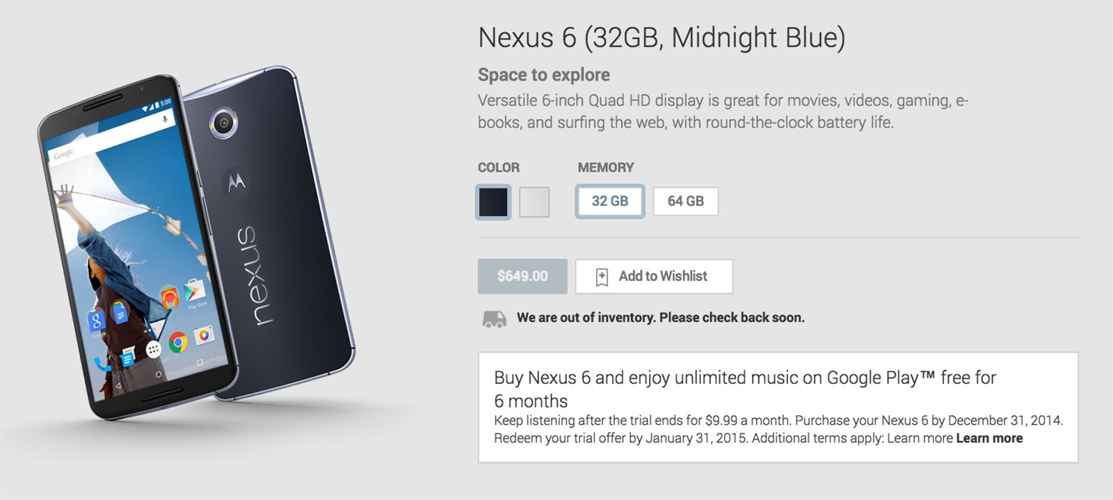 you can now pre order google nexus 6 or not sells out within minutes image 3