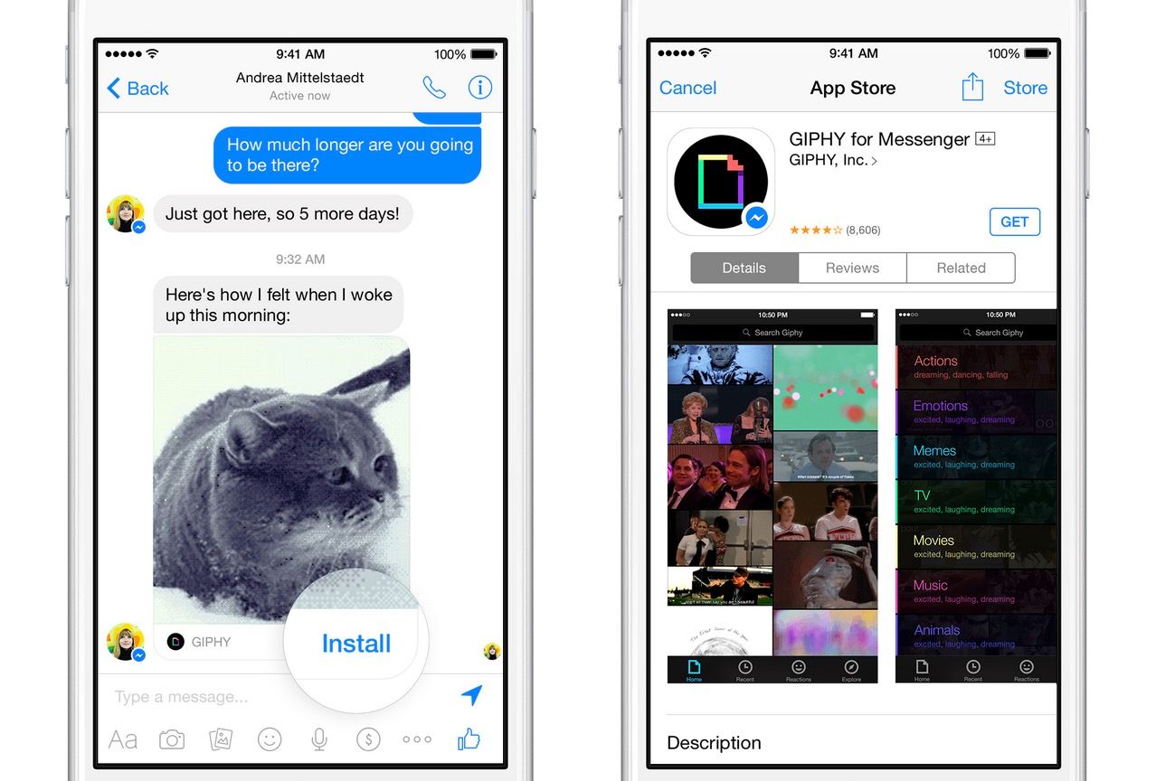 what s new with facebook you can now install apps like giphy in messenger and more image 4