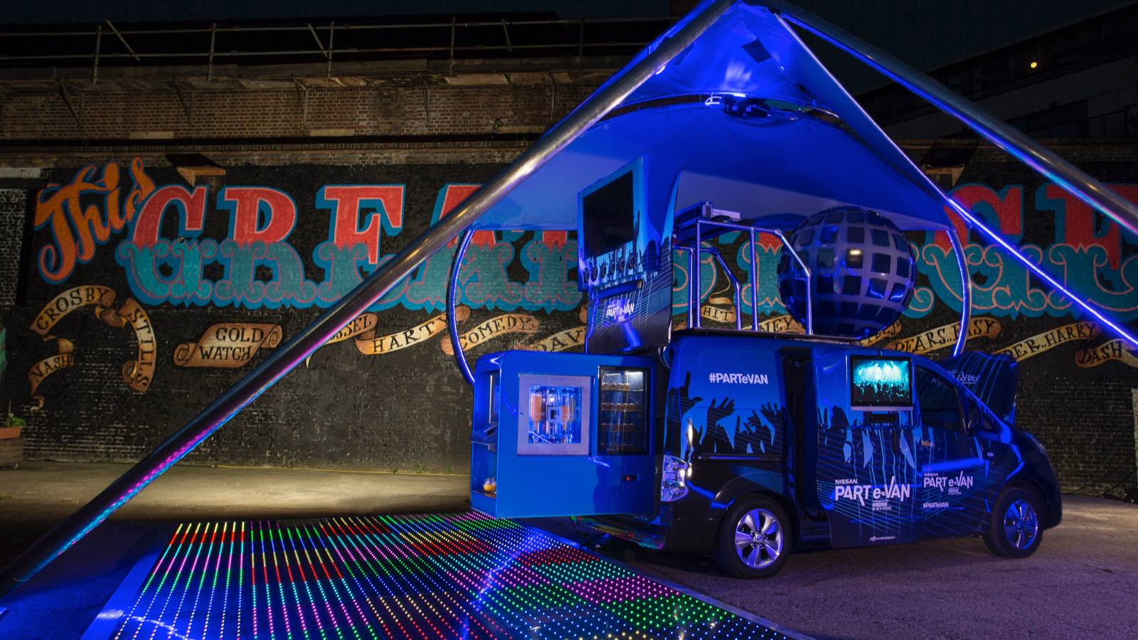 Party On! Nissan turns electric e-NV200 into a DJ party van