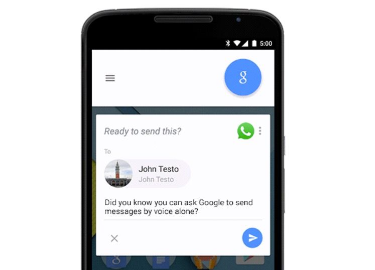 you can now use ok google to whatsapp message your friends by voice image 2