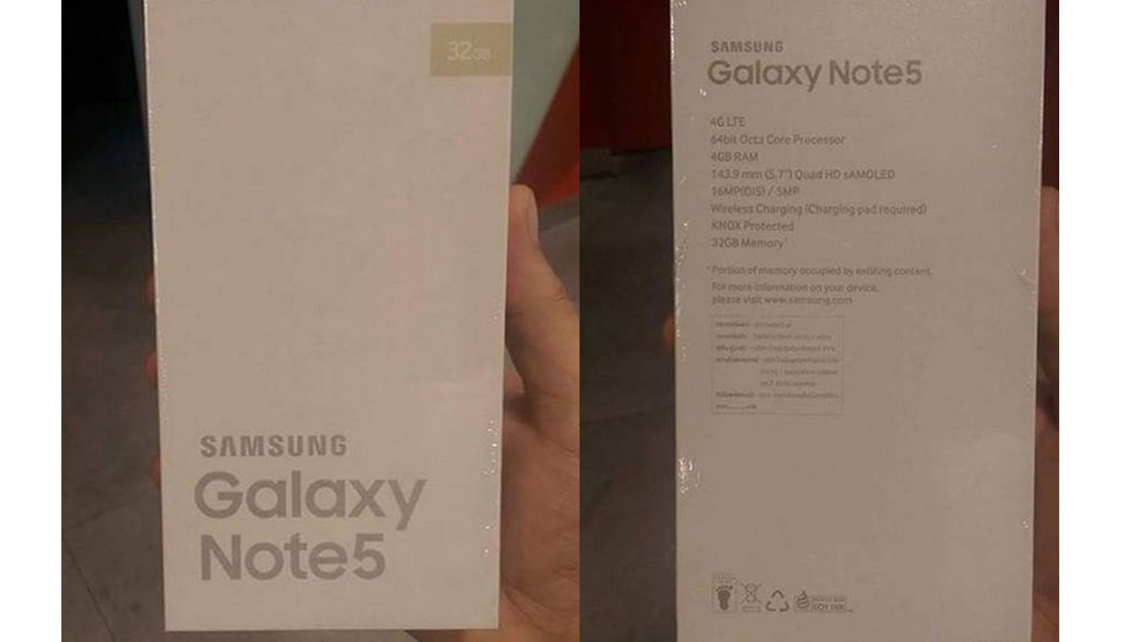 Samsung Galaxy Note 5 leaks, packaging and all: QHD, 4GB RAM and more