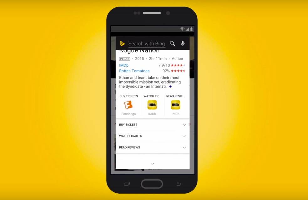 Bing's Android app has a new feature that's just like Google Now on Tap