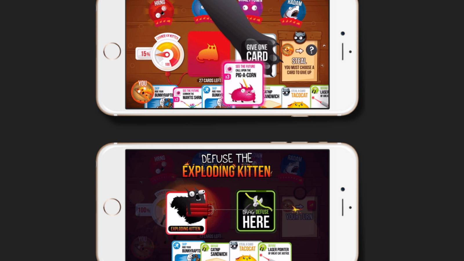 That crazy successful Exploding Kittens card game is now an iPhone app