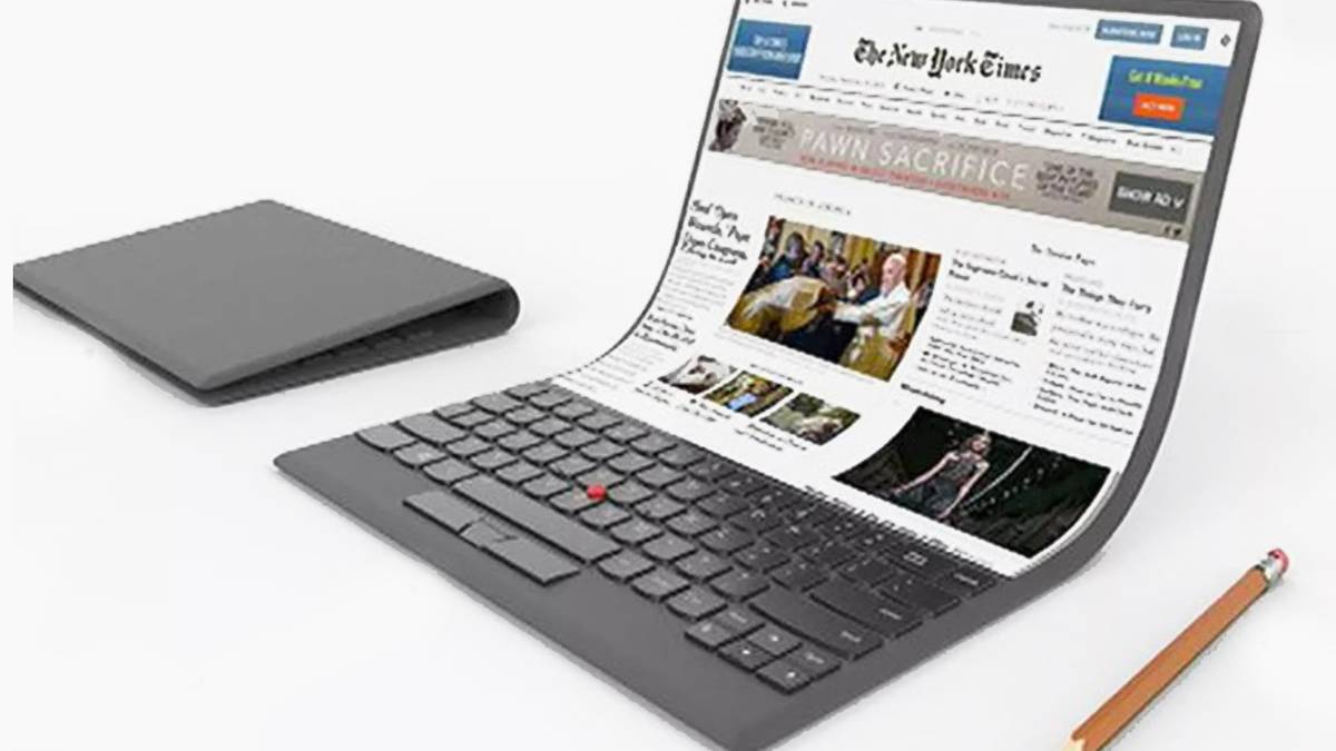 Lenovo showed off a crazy rollable laptop concept with a flexible screen