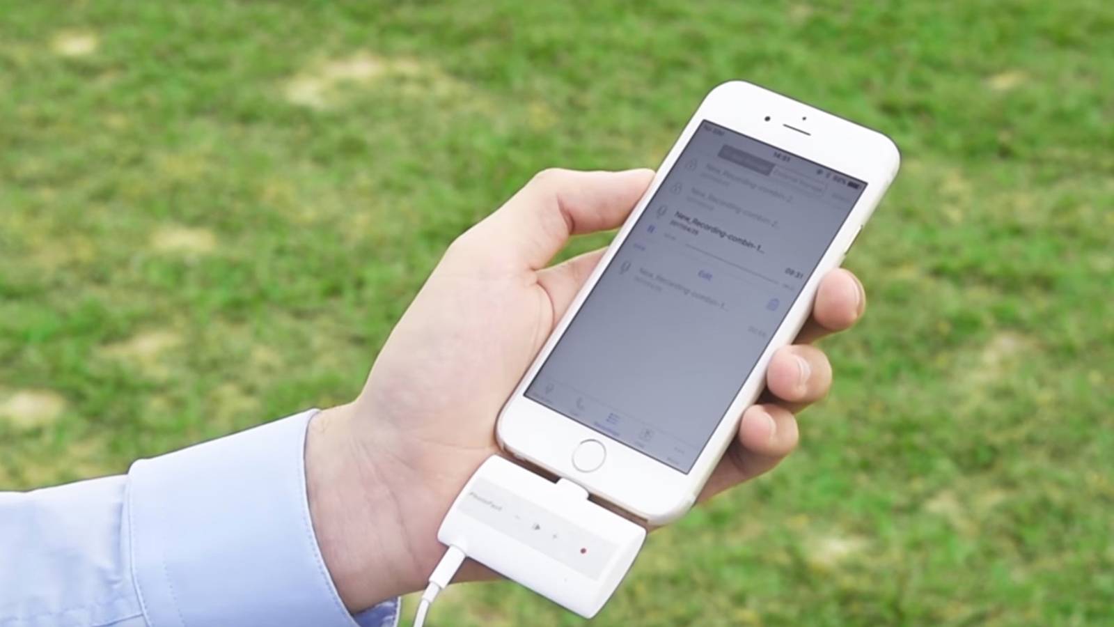 This adapter plugs into an iPhone and can record all your phone calls