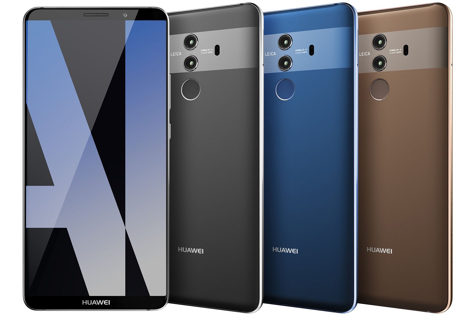 Huawei Mate 10 Pro shows its colours in official render