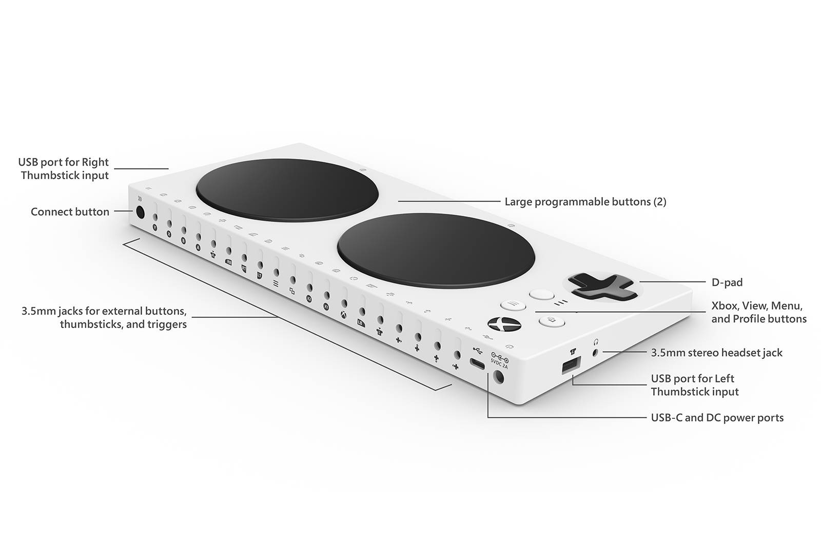 Xbox Mobility Controller Xbox Adaptative Controller official, designed for gamers with limited ...