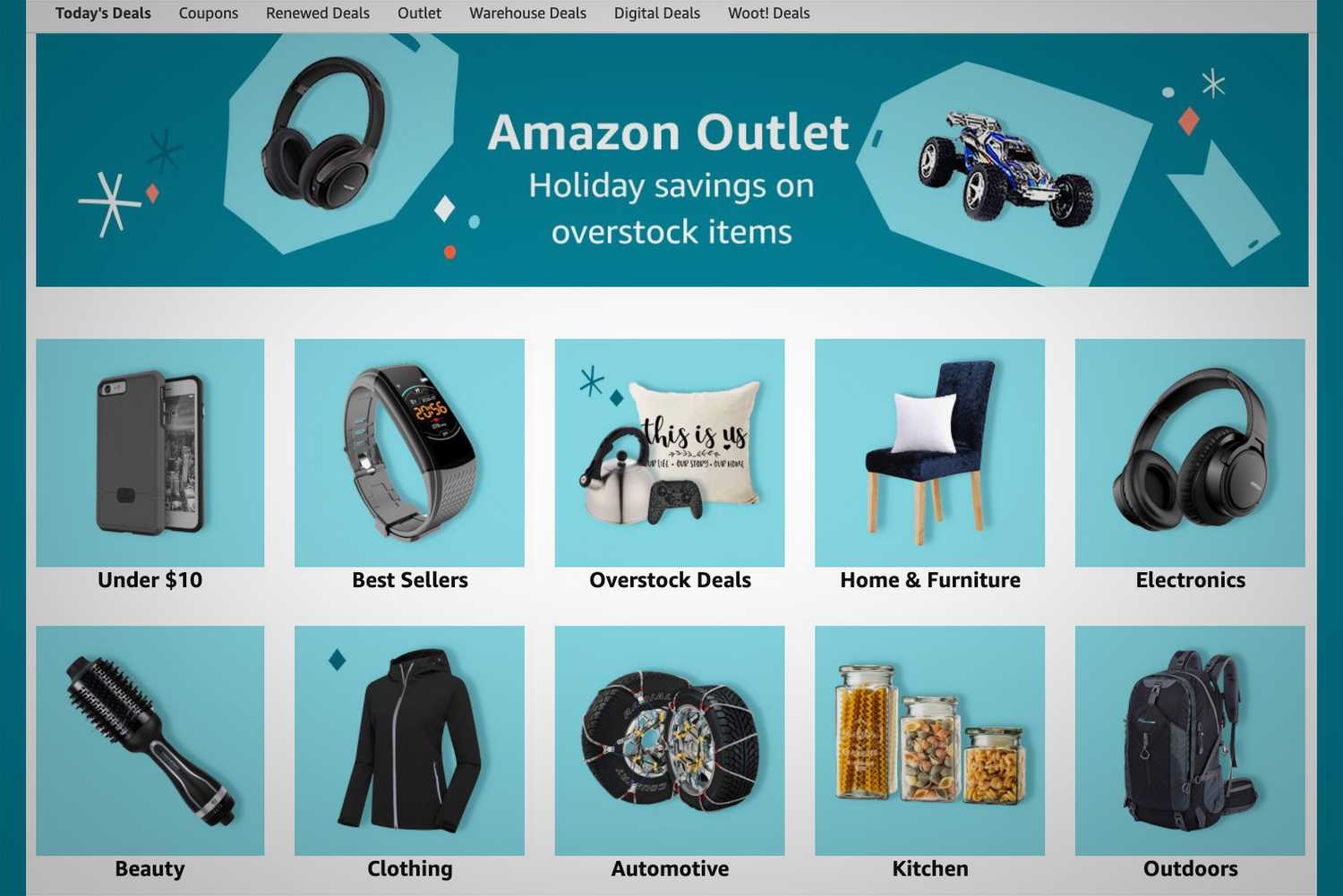 a screenshot of the Amazon Outlet website