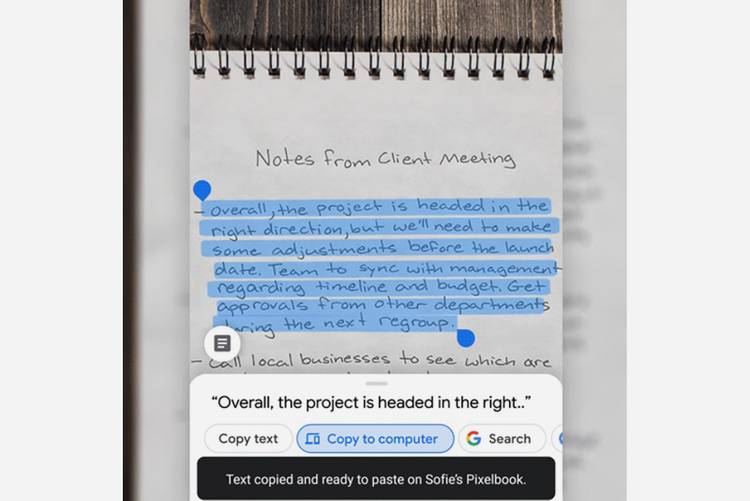 New Google Lens update: Now you can copy notes to computer