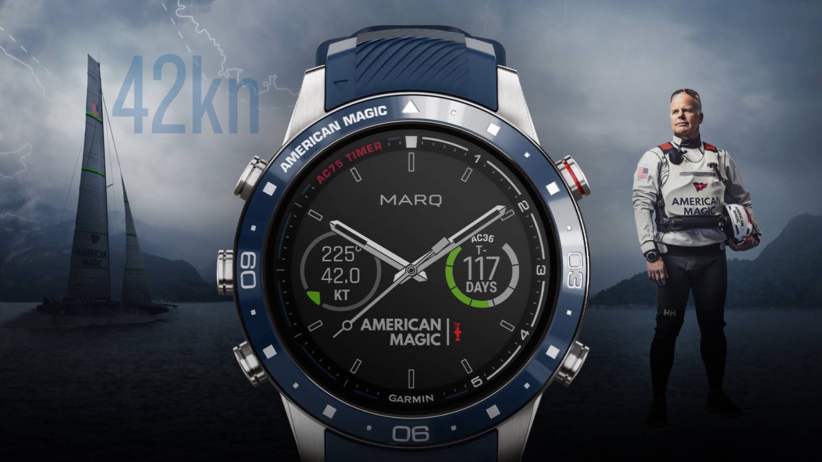 Garmin made a MARQ Captain sailing watch with American Magic