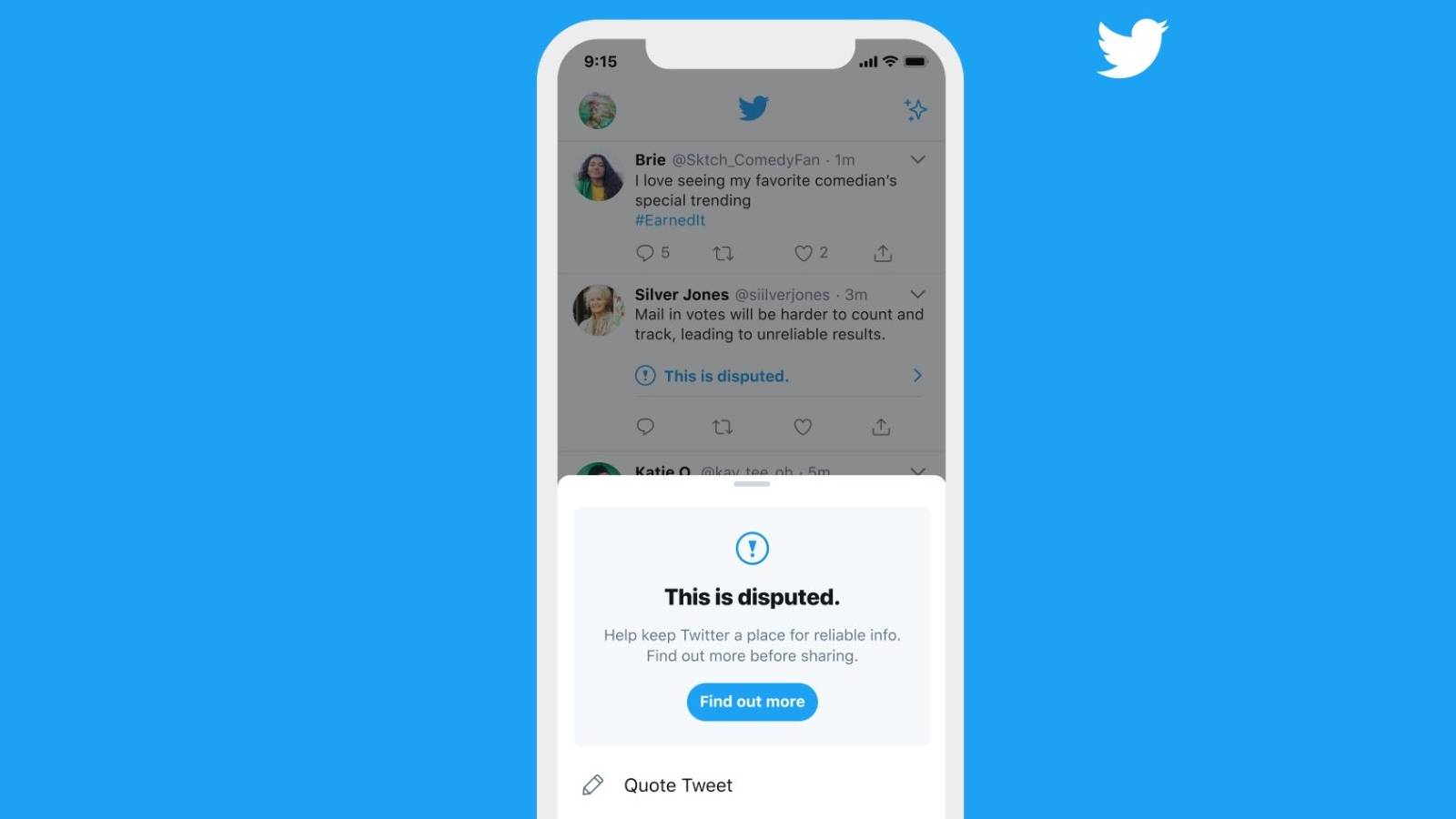 Twitter expands disputed information warnings to 'likes'