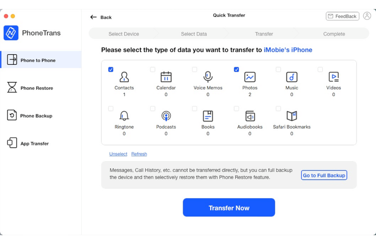 PhoneTrans: Full-way Phone to Phone Transfer Tool