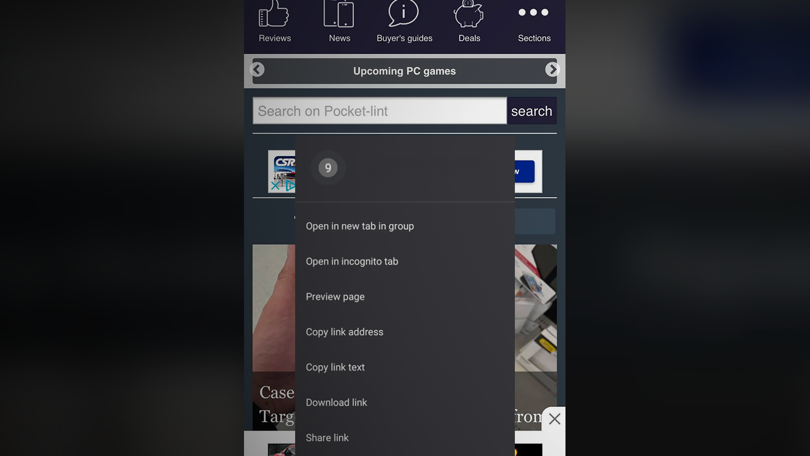 Chrome on Android lets you preview a webpage before opening