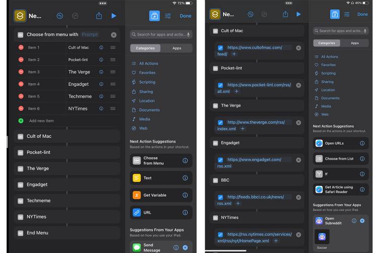 How to use iOS Shortcuts to create a custom RSS reader