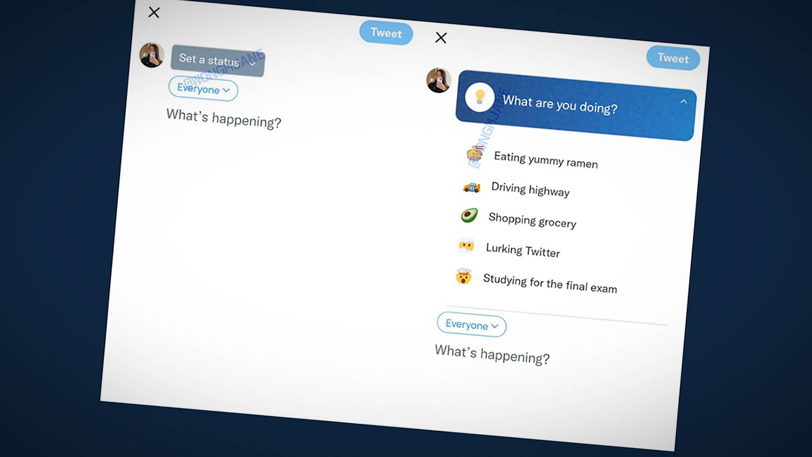 Twitter might add a status feature to the tweet composer