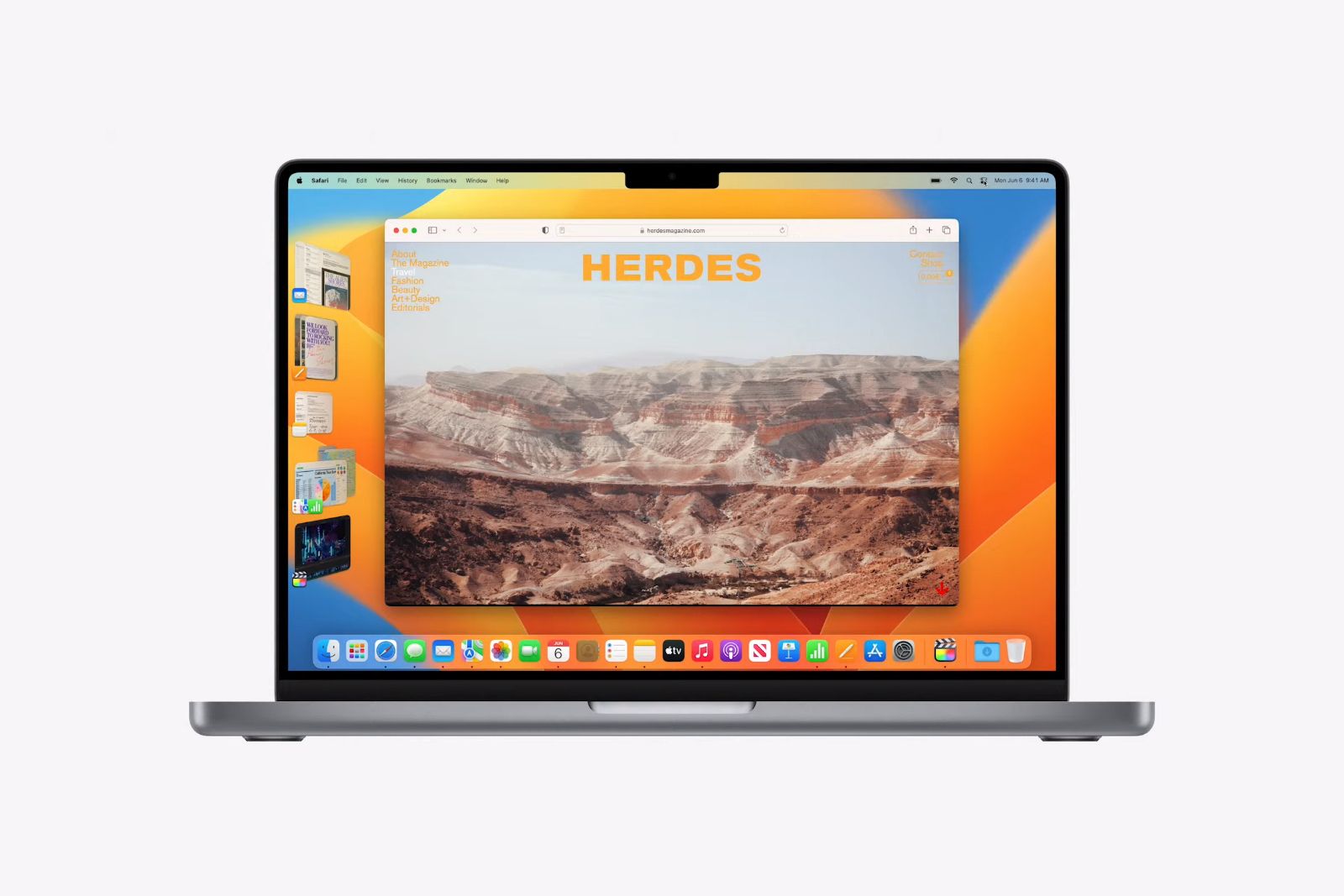 MacBook Pro ステージマネージャ対応 OS:Ventura macOS Venturaのステージマネージャ、便利で欠かせないものに