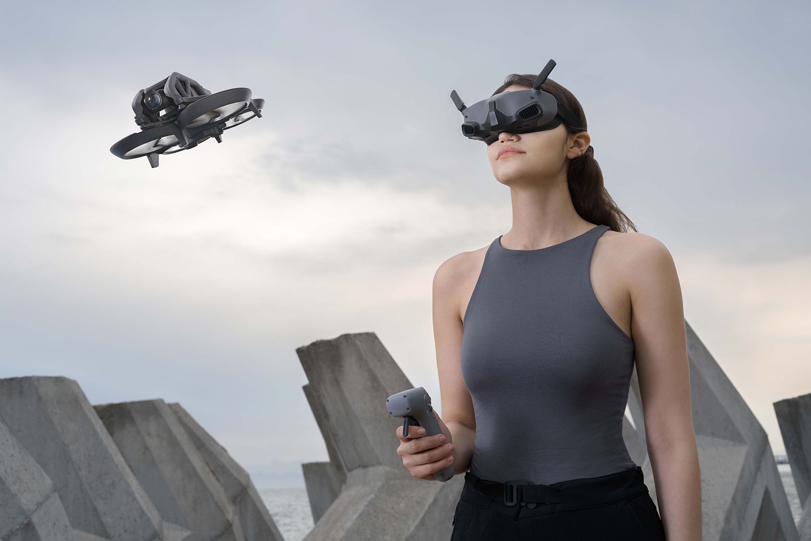 DJI Avata drone with Integra goggles flying FPV