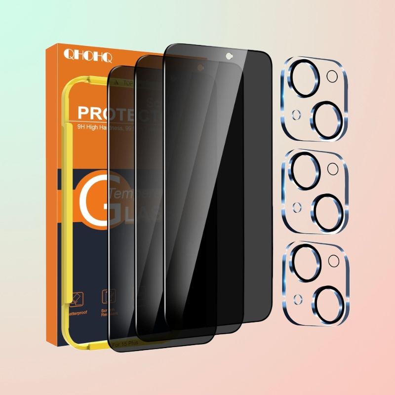 iPhone 15 Plus Screen Protector, Premium Pro Glass Privacy Guard
