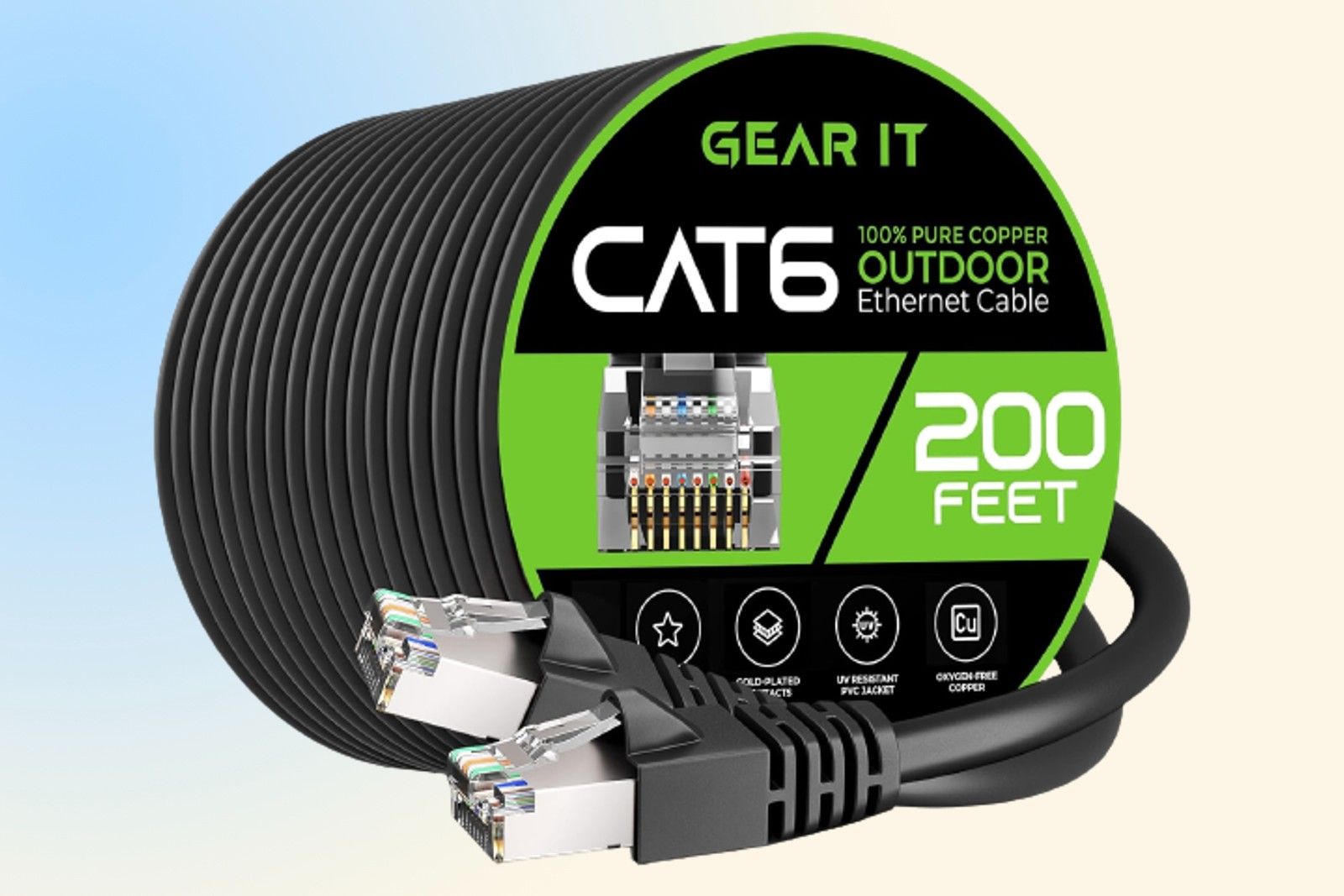 Cable Ethernet Cat 6 Exterior Blindado De 5 Metros Gigabit