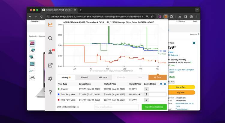 CamelCamelCamel 3 Extension