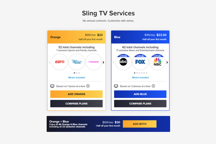 Sling TV plans