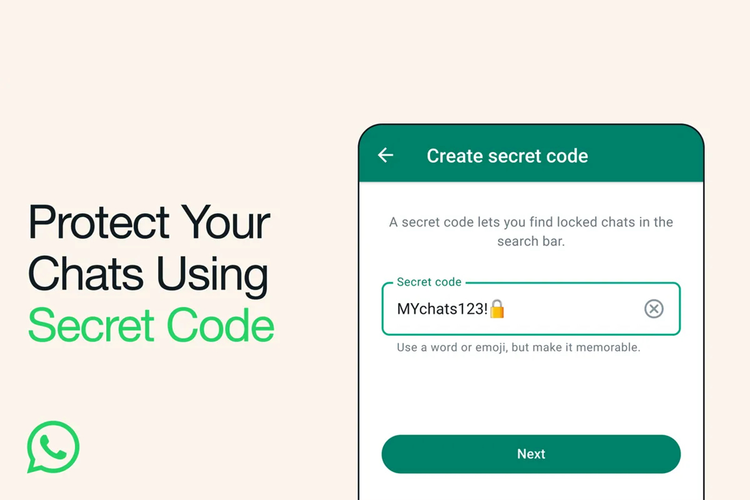 whatsapp protect your chats using secret code