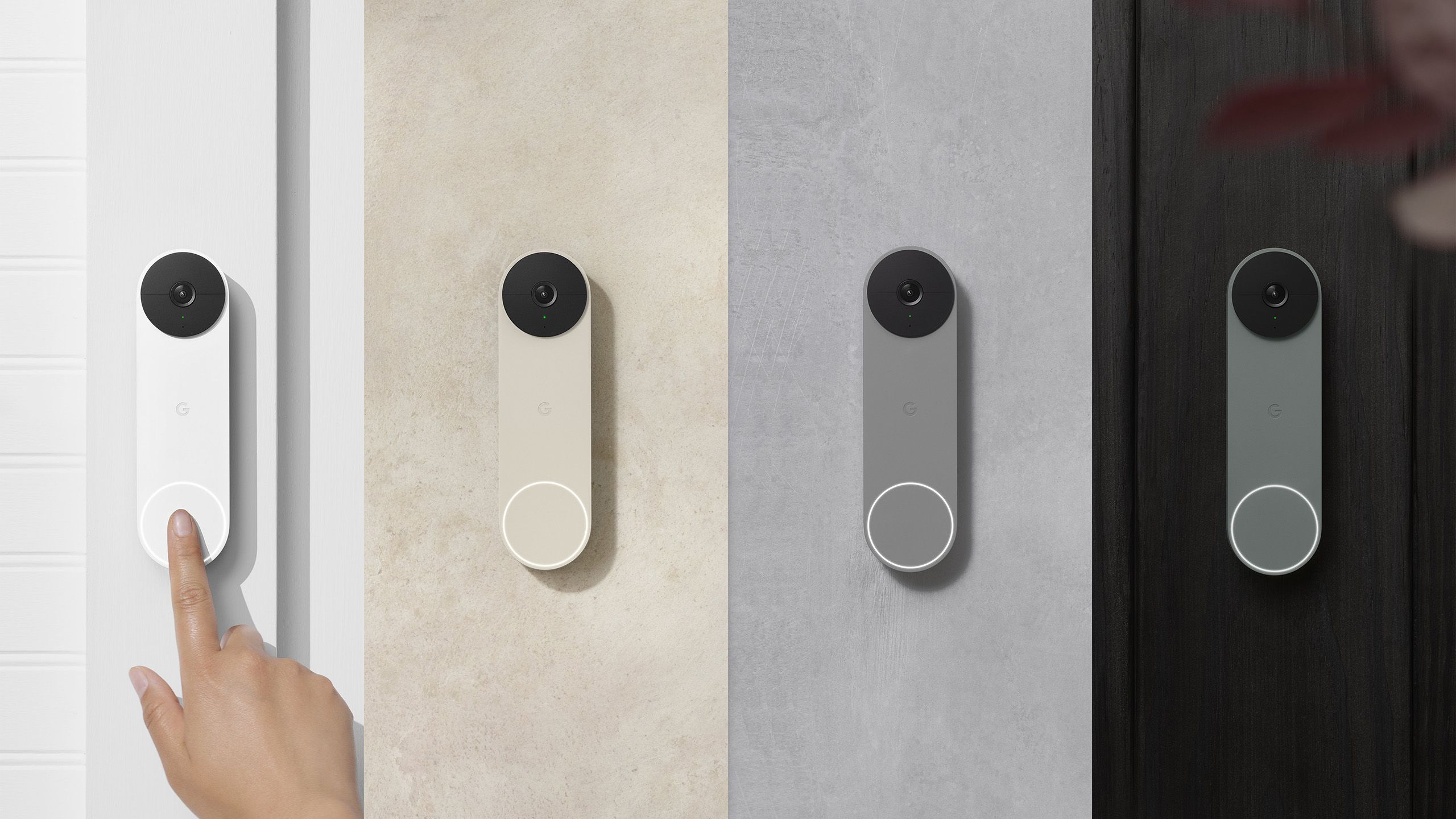 A photo of the Google Nest Doorbell color options