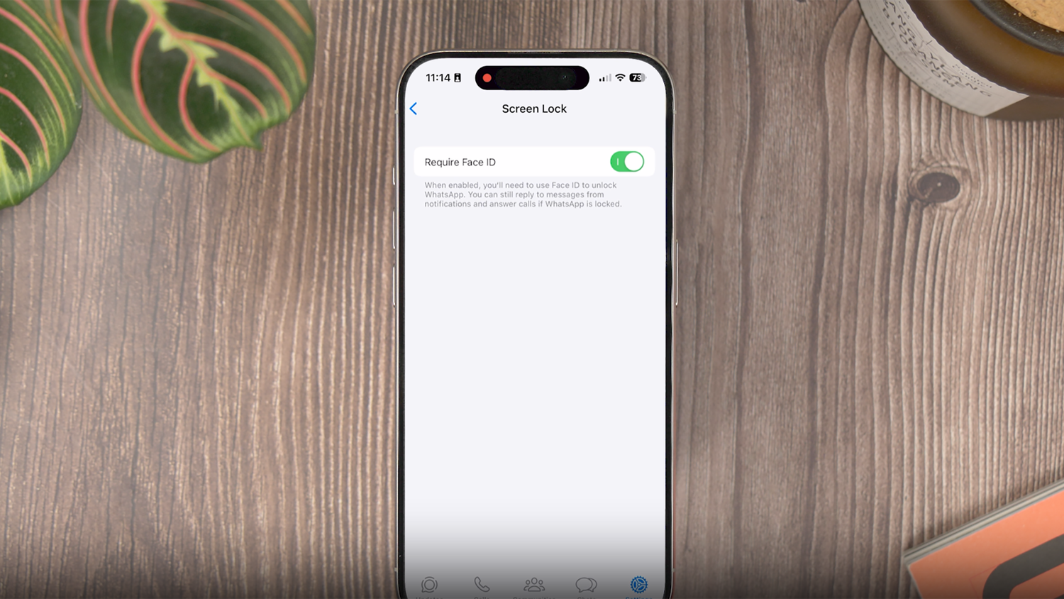 How to lock WhatsApp on iPhone