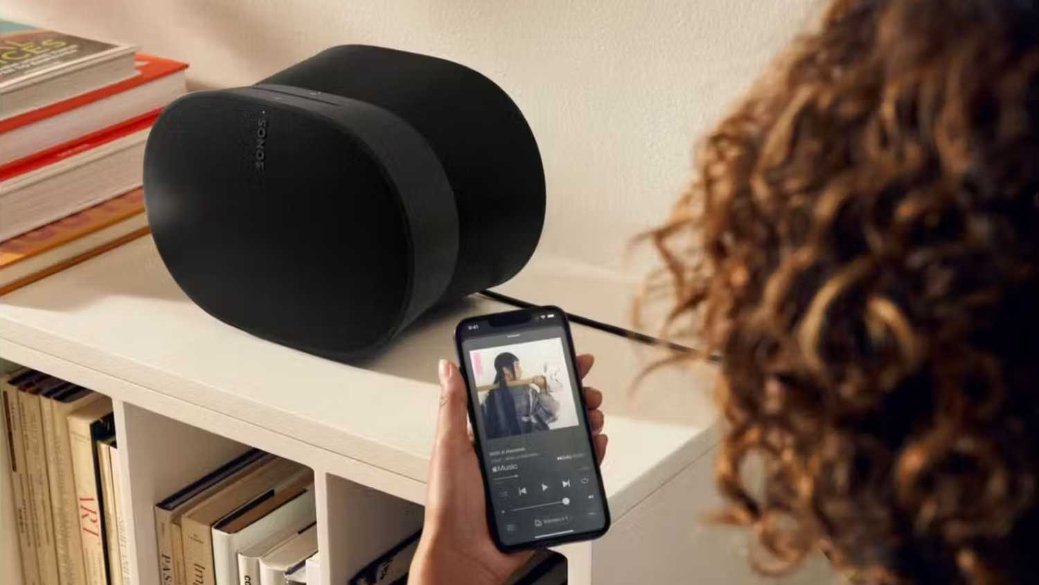 Using the Sonos app with a Sonos Era 300 speaker.