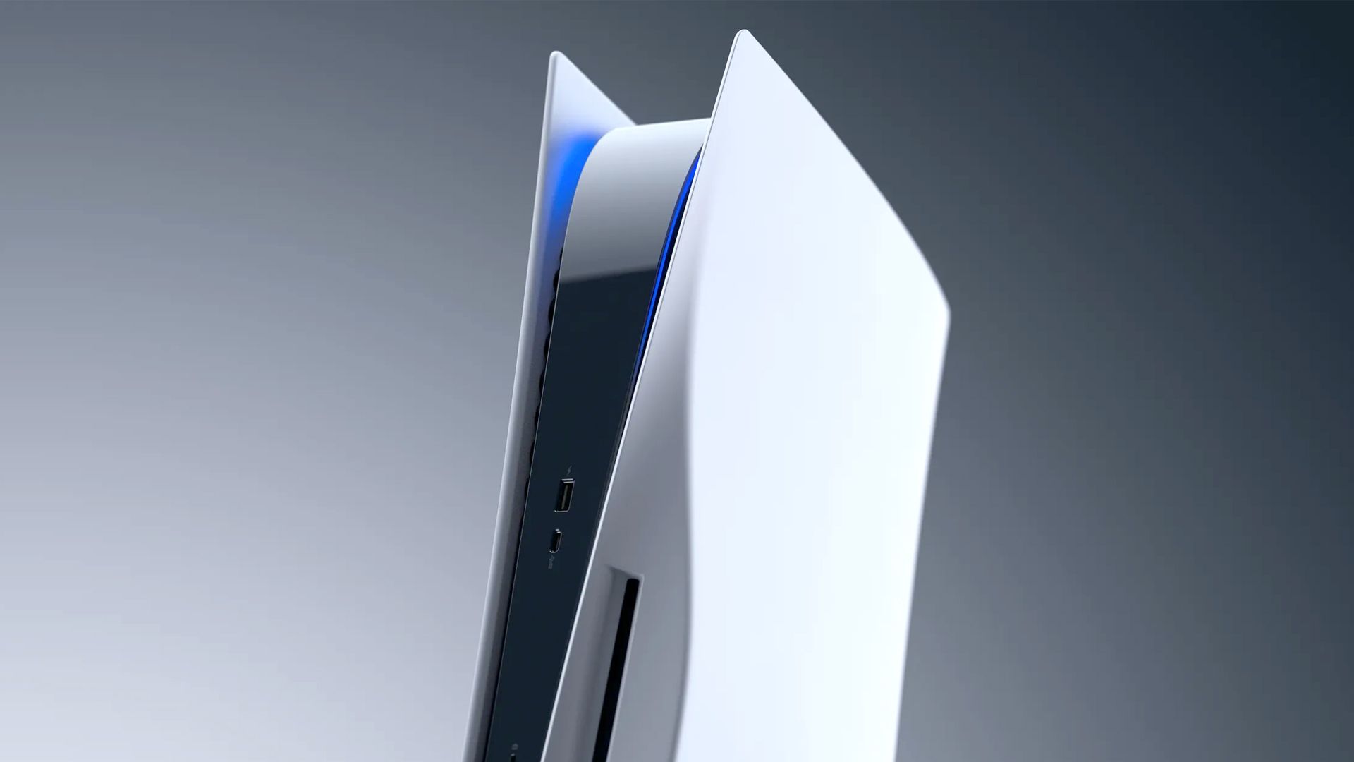 A close-up of Sony's PlayStation 5.