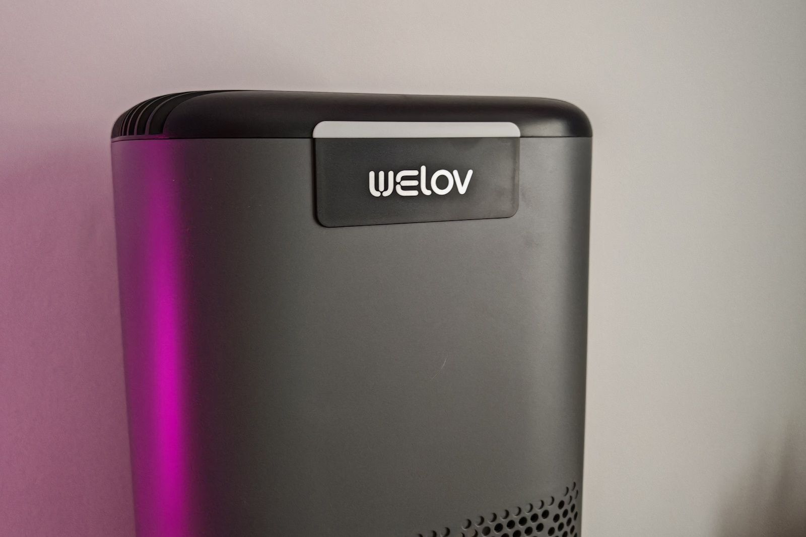 welov purifier close up showing logo