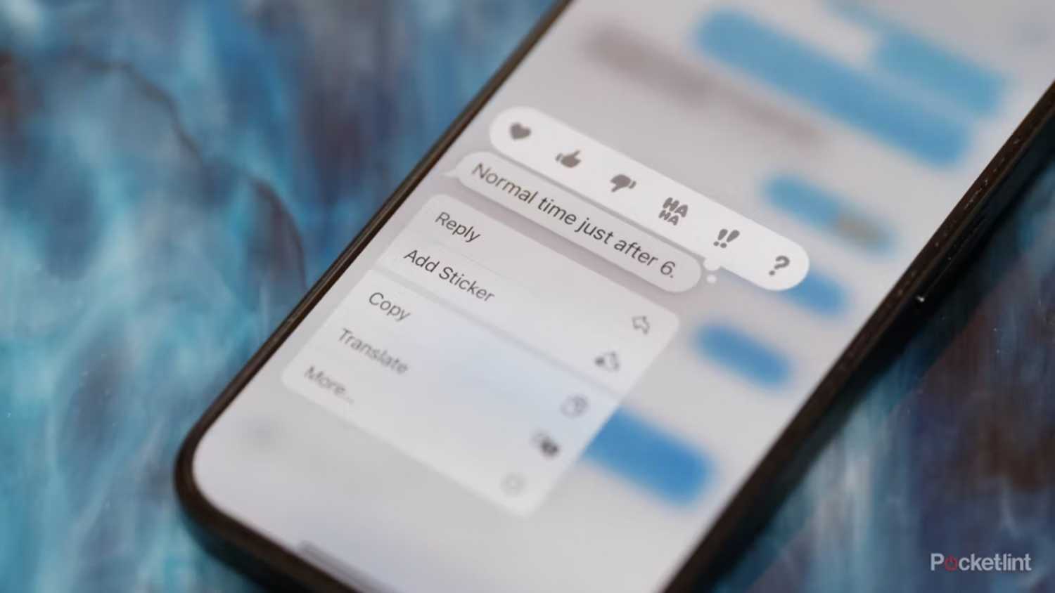 iMessage reaction menu. 