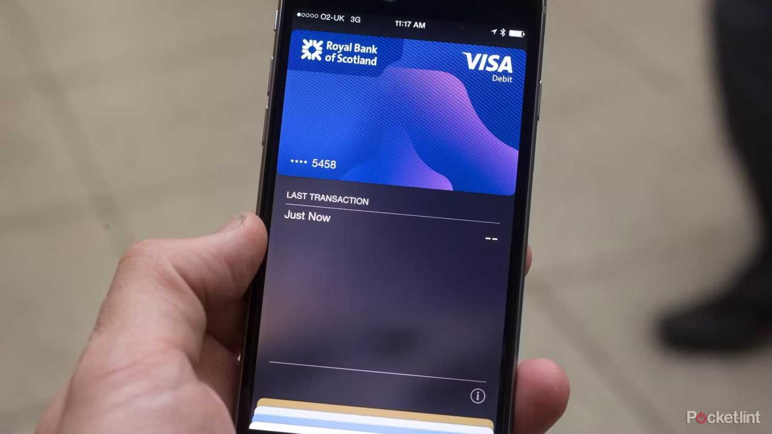 Apple Pay with a debit card pulled up. 