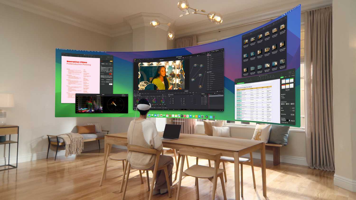 An ultra-wide Mac Virtual Display in visionOS.